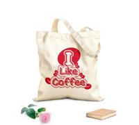 AILOONG Borse in tela con fantasia personalizzabile mi piace il caffè e il modello di design Tessuto spesso 340g/m² Abbinabile agli abiti