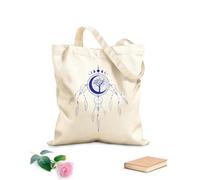 AILOONG Borse in tela stampate digitalmente Acchiappasogni con mandala albero della vita e fasi lunari simbolo mistico della mezzaluna Tessuto spesso 340g/m² Utilizzabile come trousse per il trucco