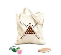 AILOONG Borse in tela stampate digitalmente attrezzatura per sport con stecca da biliardo con rendering clipart di palla da biliardo Tessuto spesso 340g/m² Utilizzabile come trousse per il trucco