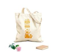 AILOONG Borse in tela stampate digitalmente Bevi un buon caffè e leggi buoni libri di lettering Tessuto spesso 340g/m² Utilizzabile come trousse per il trucco