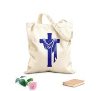 AILOONG Borse in tela stampate digitalmente croce con sopra un panno Tessuto spesso 340g/m² Utilizzabile come trousse per il trucco