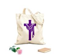 AILOONG Borse in tela stampate digitalmente croce con sopra un panno Tessuto spesso 340g/m² Utilizzabile come trousse per il trucco