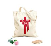 AILOONG Borse in tela stampate digitalmente croce con sopra un panno Tessuto spesso 340g/m² Utilizzabile come trousse per il trucco