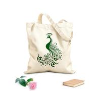 AILOONG Borse in tela stampate digitalmente design elegante e pavone perfetto Tessuto spesso 340g/m² Utilizzabile come trousse per il trucco