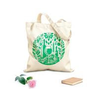 AILOONG Borse in tela stampate digitalmente Elegante bottiglia rotonda in vetro con uva, chicchi e viti Tessuto spesso 340g/m² Utilizzabile come trousse per il trucco