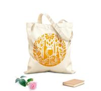 AILOONG Borse in tela stampate digitalmente Elegante bottiglia rotonda in vetro con uva, chicchi e viti Tessuto spesso 340g/m² Utilizzabile come trousse per il trucco