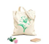 AILOONG Borse in tela stampate digitalmente elegante e di un singolo fiore di giglio perfetto Tessuto spesso 340g/m² Utilizzabile come trousse per il trucco