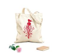 AILOONG Borse in tela stampate digitalmente Elegante pianta che sboccia icona femminile Tessuto spesso 340g/m² Utilizzabile come trousse per il trucco