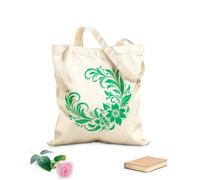 AILOONG Borse in tela stampate digitalmente elegante vortice floreale in una disposizione semicircolare su un Tessuto spesso 340g/m² Utilizzabile come trousse per il trucco