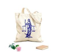 AILOONG Borse in tela stampate digitalmente essenza di uguaglianza signora della giustizia icona sovrano giusto logo della signora della giustizia Tessuto spesso 340g/m²