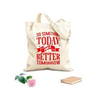 AILOONG Borse in tela stampate digitalmente fai qualcosa oggi Tessuto spesso 340g/m² Utilizzabile come trousse per il trucco