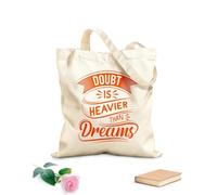 AILOONG Borse in tela stampate digitalmente il dubbio è più pesante dei sogni citazioni Tessuto spesso 340g/m² Utilizzabile come trousse per il trucco