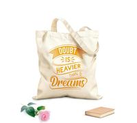 AILOONG Borse in tela stampate digitalmente il dubbio è più pesante dei sogni citazioni Tessuto spesso 340g/m² Utilizzabile come trousse per il trucco