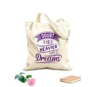 AILOONG Borse in tela stampate digitalmente il dubbio è più pesante dei sogni citazioni Tessuto spesso 340g/m² Utilizzabile come trousse per il trucco