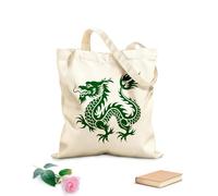 AILOONG Borse in tela stampate digitalmente immagine di design della silhouette dell'icona del drago Tessuto spesso 340g/m² Utilizzabile come trousse per il trucco