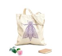 AILOONG Borse in tela stampate digitalmente mandala della falena elefante Tessuto spesso 340g/m² Utilizzabile come trousse per il trucco