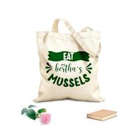 AILOONG Borse in tela stampate digitalmente mangia le cozze bertha Tessuto spesso 340g/m² Utilizzabile come trousse per il trucco