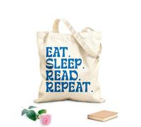 AILOONG Borse in tela stampate digitalmente mangiare dormire ripetere progettare anche Tessuto spesso 340g/m² Utilizzabile come trousse per il trucco