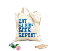 AILOONG Borse in tela stampate digitalmente mangiare dormire ripetere progettare anche Tessuto spesso 340g/m² Utilizzabile come trousse per il trucco