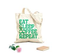 AILOONG Borse in tela stampate digitalmente mangiare dormire ripetere progettare anche Tessuto spesso 340g/m² Utilizzabile come trousse per il trucco