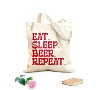 AILOONG Borse in tela stampate digitalmente mangiare dormire ripetere progettare anche Tessuto spesso 340g/m² Utilizzabile come trousse per il trucco