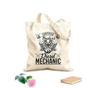 AILOONG Borse in tela stampate digitalmente meccanico diesel regalo divertente meccanico diesel Tessuto spesso 12 once Utilizzabile come trousse per il trucco 35x40cm Grande