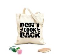 AILOONG Borse in tela stampate digitalmente non guardare indietro Tessuto spesso 12 once Utilizzabile come trousse per il trucco 35x40cm Grande