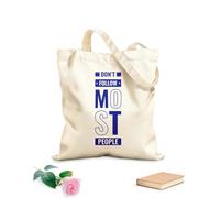 AILOONG Borse in tela stampate digitalmente non seguire la maggior parte delle persone tipografia moderna motivazionale ispiratrice Tessuto spesso 340g/m² Utilizzabile come trousse per il trucco