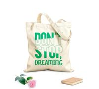 AILOONG Borse in tela stampate digitalmente non smettere di sognare Tessuto spesso 340g/m² Utilizzabile come trousse per il trucco