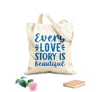 AILOONG Borse in tela stampate digitalmente ogni storia d'amore è un bellissimo modello per San Valentino Tessuto spesso 340g/m² Utilizzabile come trousse per il trucco