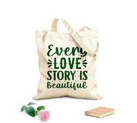 AILOONG Borse in tela stampate digitalmente ogni storia d'amore è un bellissimo modello per San Valentino Tessuto spesso 340g/m² Utilizzabile come trousse per il trucco