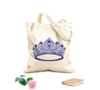 AILOONG Borse in tela stampate digitalmente opera d'arte della silhouette della corona della principessa delle fiabe Tessuto spesso 340g/m² Utilizzabile come trousse per il trucco