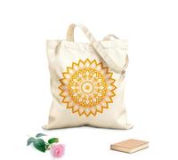 AILOONG Borse in tela stampate digitalmente progettare un mandala intricato con forme geometriche e linee audaci Tessuto spesso 340g/m² Utilizzabile come trousse per il trucco