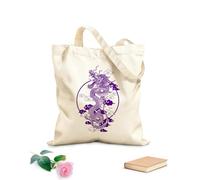 AILOONG Borse in tela stampate digitalmente schizzo di disegno a mano del tatuaggio di Dargon e Tessuto spesso 340g/m² Utilizzabile come trousse per il trucco