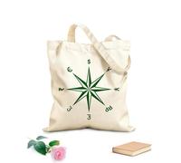 AILOONG Borse in tela stampate digitalmente simbolo della valuta e della bussola Tessuto spesso 340g/m² Utilizzabile come trousse per il trucco