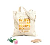 AILOONG Borse in tela stampate digitalmente sognare credere essere positivo tipografia Tessuto spesso 340g/m² Utilizzabile come trousse per il trucco