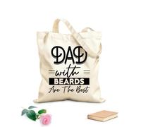 AILOONG Borse in tela stampate digitalmente Tessuto spesso 12 once i papà con la barba sono i migliori Utilizzabile come trousse per il trucco 31x36cm Media