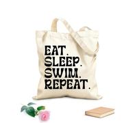 AILOONG Borse in tela stampate digitalmente Tessuto spesso 12 once mangiare dormire ripetere progettare anche Utilizzabile come trousse per il trucco 25x30cm Piccola