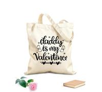 AILOONG Borse in tela stampate digitalmente Tessuto spesso 12 once papà è il mio cuore di San Valentino, San Valentino, l'amore sii mio, festa Utilizzabile come trousse per il trucco 31x36cm Media