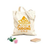 AILOONG Borse in tela stampate digitalmente Tessuto spesso 340g/m² Caro Babbo Natale, smettila di giudicare Buon Natale Utilizzabile come trousse per il trucco