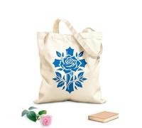 AILOONG Borse in tela stampate digitalmente Tessuto spesso 340g/m² disegno di silhouette di croce e rose Utilizzabile come trousse per il trucco