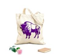 AILOONG Borse in tela stampate digitalmente Tessuto spesso 340g/m² echi del tuono il logo del bisonte caricatura corazzata logo del culturista Utilizzabile come trousse per il trucco