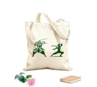 AILOONG Borse in tela stampate digitalmente Tessuto spesso 340g/m² guerriero samurai dinamico con katana pronta Utilizzabile come trousse per il trucco