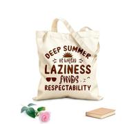 AILOONG Borse in tela stampate digitalmente Tessuto spesso 340g/m² l'estate è quando la pigrizia trova rispettabilità estate Utilizzabile come trousse per il trucco