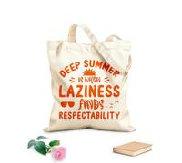 AILOONG Borse in tela stampate digitalmente Tessuto spesso 340g/m² l'estate è quando la pigrizia trova rispettabilità estate Utilizzabile come trousse per il trucco