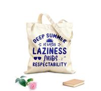 AILOONG Borse in tela stampate digitalmente Tessuto spesso 340g/m² l'estate è quando la pigrizia trova rispettabilità estate Utilizzabile come trousse per il trucco