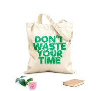 AILOONG Borse in tela stampate digitalmente Tessuto spesso 340g/m² non perdere tempo Utilizzabile come trousse per il trucco