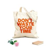 AILOONG Borse in tela stampate digitalmente Tessuto spesso 340g/m² non perdere tempo Utilizzabile come trousse per il trucco
