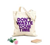 AILOONG Borse in tela stampate digitalmente Tessuto spesso 340g/m² non perdere tempo Utilizzabile come trousse per il trucco