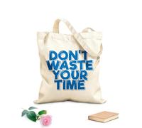 AILOONG Borse in tela stampate digitalmente Tessuto spesso 340g/m² non perdere tempo Utilizzabile come trousse per il trucco